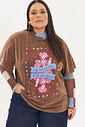 T-shirt De Algodão Estonada Queen Marrom T-shirt De Algodão Estonada Queen Marrom