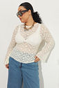 Blusa Manga Longa Renda Iolanda Cru