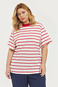 T-shirt Oversized Catarina Listrado Vermelho T-shirt Oversized Catarina Listrado Vermelho
