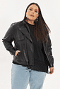 jaqueta de couro p.u plus size