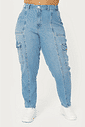Calça Reta Cargo Dominique Jeans Calça Reta Cargo Dominique Jeans