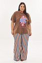 T-shirt De Algodão Estonada Queen Marrom T-shirt De Algodão Estonada Queen Marrom