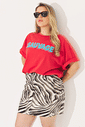 Saia Curta Sarja Zoey Animal Print Saia Curta Sarja Zoey Animal Print