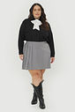Short Saia Com Pregas Donatella Cinza Short Saia Com Pregas Donatella Cinza