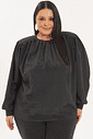 Blusa Acetinada Manga Longa Tainá Preto