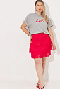 T-shirt Bordada Boxy Hello Cinza Mescla