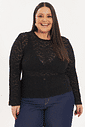 blusa de renda plus size preta