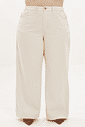 Calça Pantalona De Sarja Ludmila Natural calça de sarja pantalona off white plus size