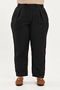 Calça De Linho Com Pregas Giulia Preto