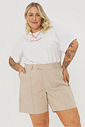 Short Alfaiataria De Algodão Fiorella Aveia
