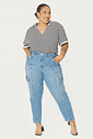 Calça Reta Cargo Dominique Jeans Calça Reta Cargo Dominique Jeans