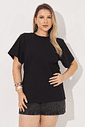 T-Shirt Malha Confort Básica Nina Preto T-Shirt Malha Confort Básica Nina Preto