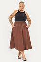 Saia Midi Algodão Carolina Marrom Saia Midi Algodão Carolina Marrom