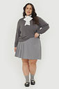 Short Saia Com Pregas Donatella Cinza Short Saia Com Pregas Donatella Cinza