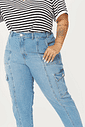 Calça Reta Cargo Dominique Jeans Calça Reta Cargo Dominique Jeans