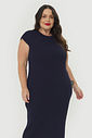 Vestido Sem Manga Tricô Duna Marinho Vestido Sem Manga Tricô Duna Marinho