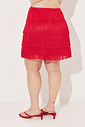 Saia Curta Franjas Ornella Vermelho