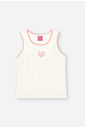 Conjunto Infantil Neon Love com Regata em Cotton e Saia Shorts em Tule Glitter – Look Menina Verão c NATURAL/LARANJA NEON