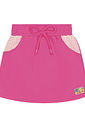 Conjunto Infantil Menina Blusa Cropped E Short-Saia Natural E Rosa Cinti