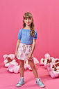 Conjunto Infantil Ciganinha com Shorts Saia Estampado – Princesas Cinti AZ HORTENCIA/RS IOGURTE