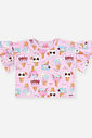 Conjunto Infantil Boxy e Short Molecotton de Sorvetes