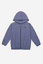 Jaqueta Corta-Vento Infantil com Capuz em Nylon Stripe Denim