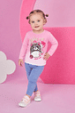 Blusa Térmica Manga Longa Bebê Menina Mundo Cinti ROSA BARBIE