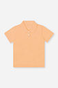 Camisa Polo Infantil Laranja em Piquet com Elastano
