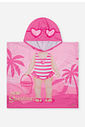 Saída de Praia Infantil Atoalhada com Capuz – Poncho Praia Menina Rosa com Estampa Sunshine ROSA IOGURTE