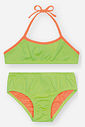Biquíni Infantil em Malha UV Neon – Moda Praia Menina Verão com Proteção UV e Cores Vibrantes VERDE NEON FORTE