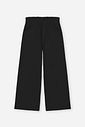 Calça Wide Leg Infantil em Sarja com Elastano e Cós Confortável PRETO