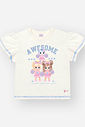 Conjunto Infantil Princeas Cinti de Blusa em Meia Malha com Shorts em Moletinho e Strass NATURAL/AZ PROVENCE
