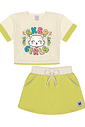 CONJ BLUSA E SHORTS/SAIA NATURAL/VD LIME