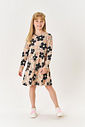 Vestido Infantil Menina Floral Bege Mundo Cinti