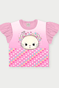 Conjunto Infantil Menina com Babados Sparkle Cat Rosa Abrange
