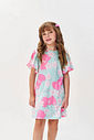 Vestido Menina em Cotton Cerejas Rosa Mundo Cinti