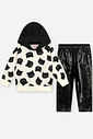 Conjunto em Glitter Felpado Bebê Menina Black Cat Beli.me