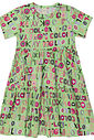 Vestido Infantil Estampado Letrinhas Verde Vestido Infantil Estampado Letrinhas Verde