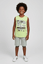 CONJ REGATA E BERMUDA VD FLUOR GREE/SILVER