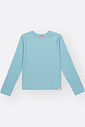 Blusa Manga Longa em Canelado Glow Mundo Cinti AZUL PORCELANA