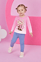 Blusa Térmica Manga Longa Bebê Menina Mundo Cinti ROSA IOGURTE