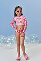 Biquíni Infantil em Malha UV com Estampa de Ursinha e Morangos – Moda Praia Menina Verão com Strass ROSA IOGURTE