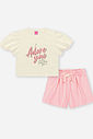 Conjunto Menina Adore You Rosa Beli.me