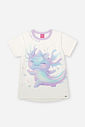 Conjunto Infantil com Blusa Estampa Sara Salamandra e Legging em Suplex – Look Menina Verão com Stra NATURAL/LL BRUMA
