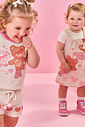 Conjunto Bebê Body Cotton e Salopete Ursinhas com Strass
