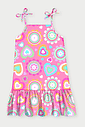 Vestido Infantil Estampado Sweet Hearts Rosa Abrange
