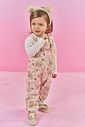 Conjunto Bebê Menina Blusa E Jardineira Ursinho Rosa Mundo Cinti