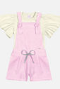 CONJ BLUSA E JARDINEIRA NATURAL/RS PLIE