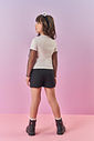 Conjunto Infantil Menina Blusa Panda E Short Courino Preto Mundo Cinti