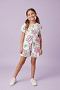 Conjunto Infantil Menina Margaridas Lilás Abrange